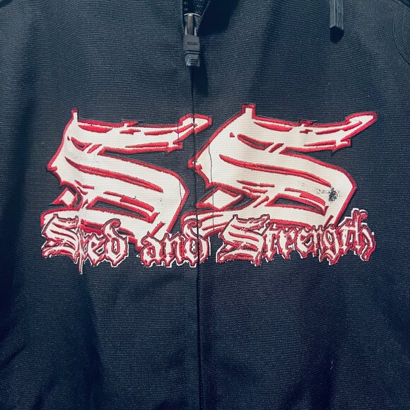 Speed & Strength Gear-Men's X Large Lined Motorcycle Jacket-Hang em High-Bl/Red - Picture 2 of 16